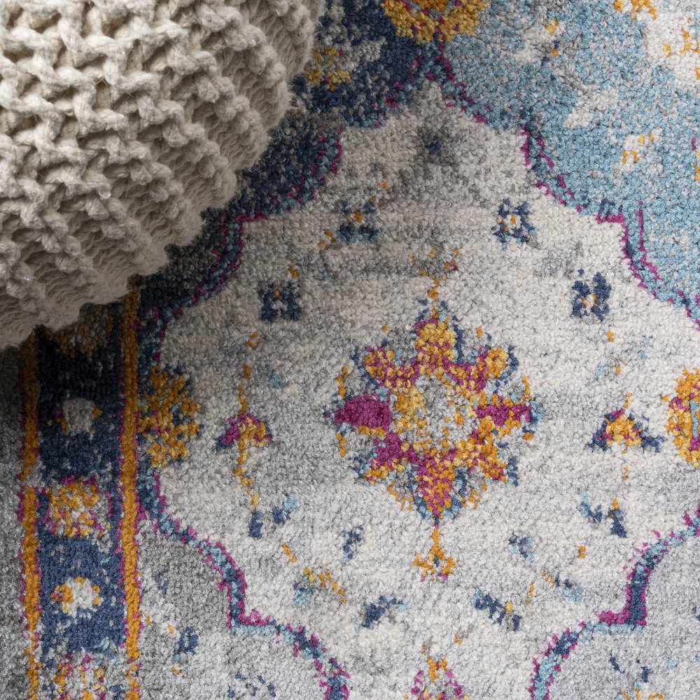 Kirman Bohemian Medallion Area Rug. Picture 8