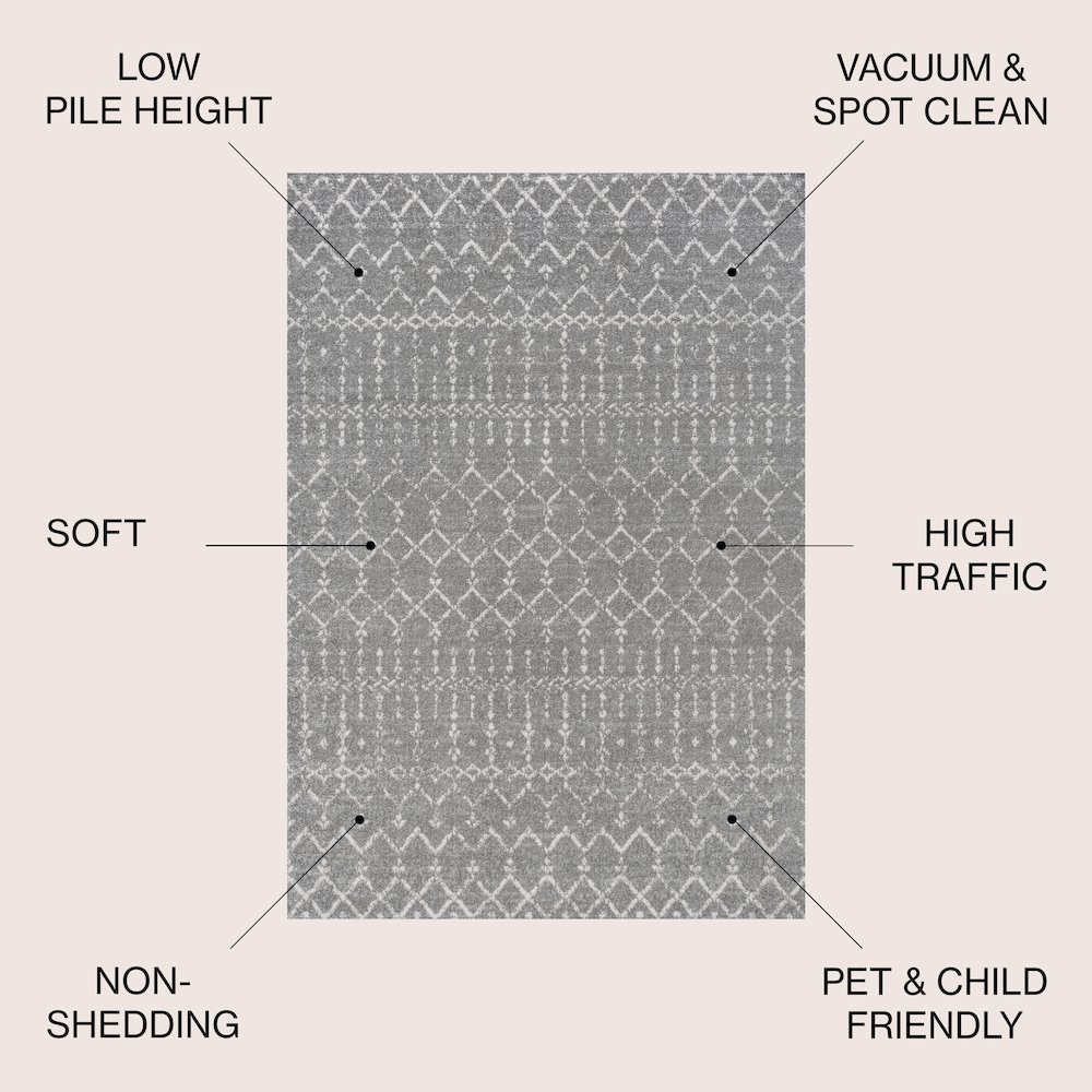 Moroccan HYPE Boho Vintage Diamond Area Rug. Picture 3