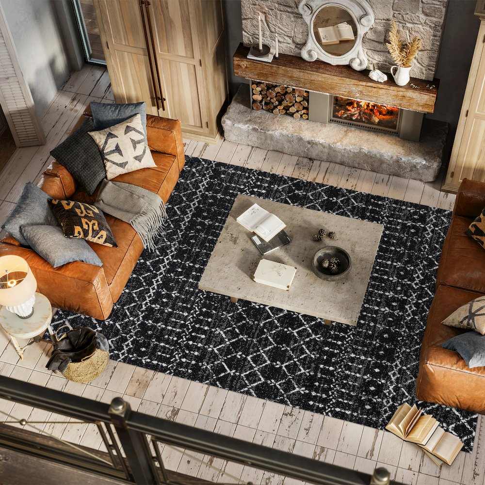 Moroccan Hype Boho Vintage Diamond Area Rug. Picture 5