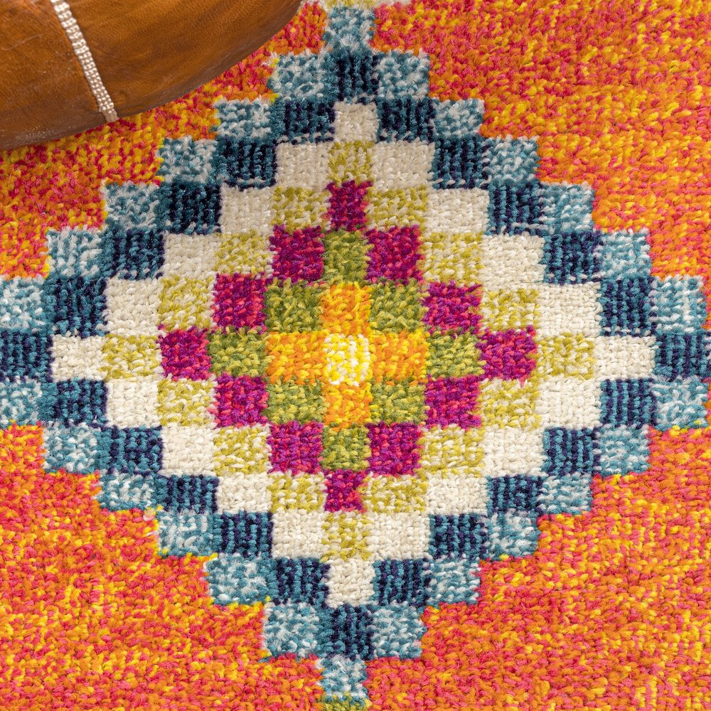 Tribal Love Geometric Area Rug. Picture 7