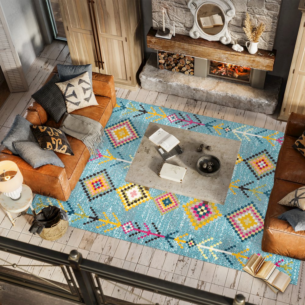 Tribal Love Geometric Area Rug. Picture 5