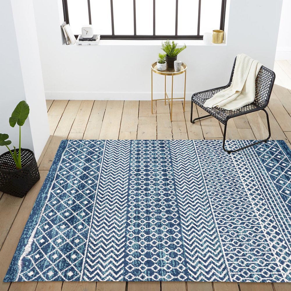 Arta Moroccan Vintage Geometric Rug Area Rug. Picture 10
