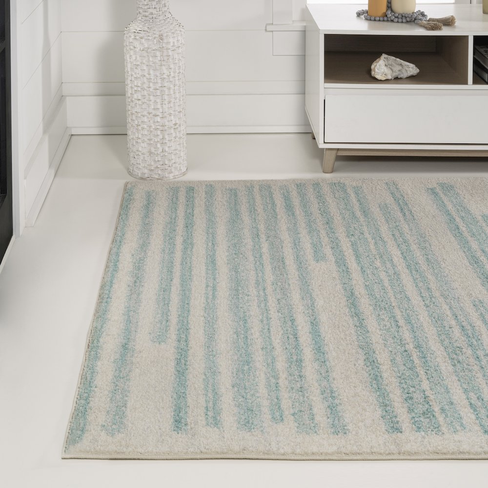 Khalil Modern Berber Stripe Area Rug. Picture 1