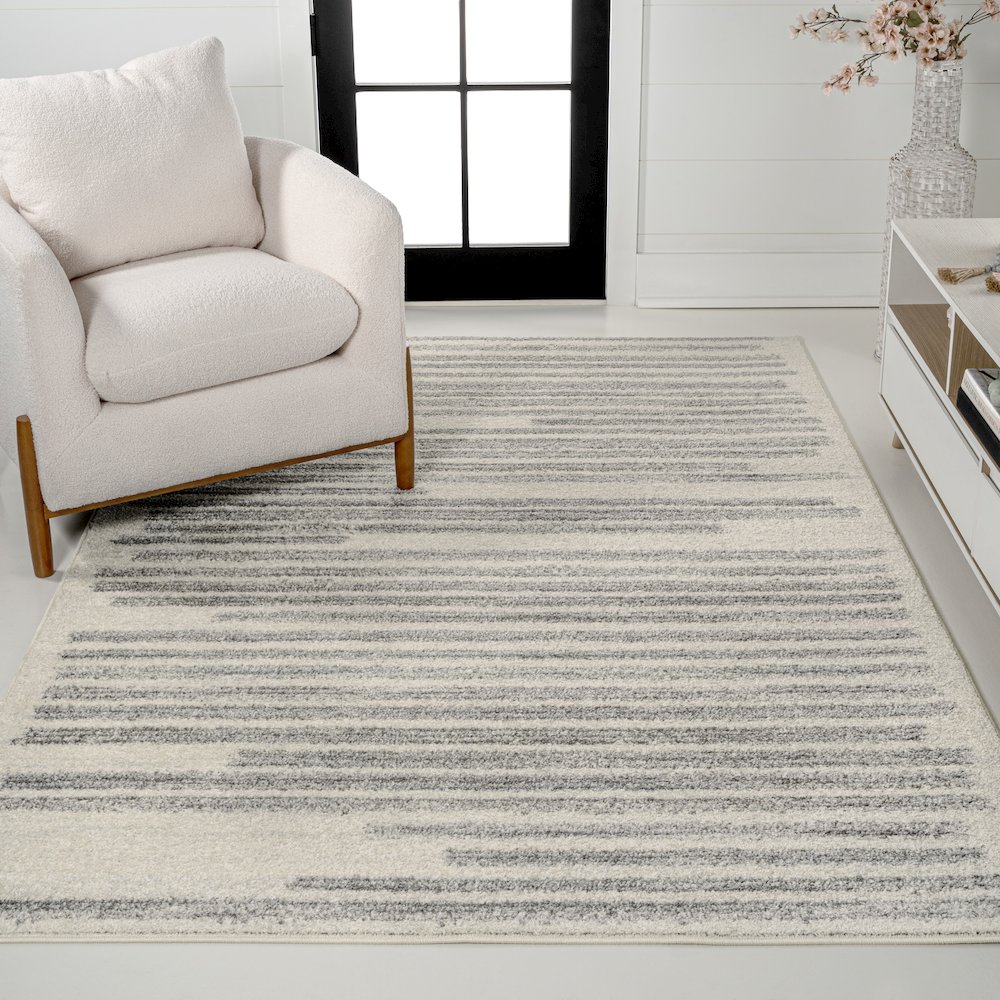 Khalil Modern Berber Stripe Area Rug. Picture 2
