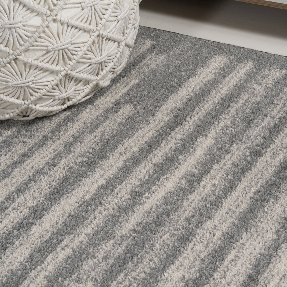 Khalil Modern Berber Stripe Area Rug. Picture 4