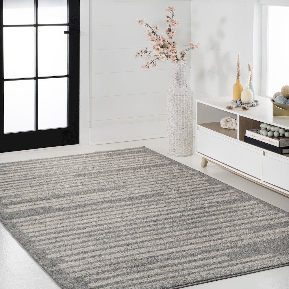Khalil Modern Berber Stripe Area Rug. Picture 3