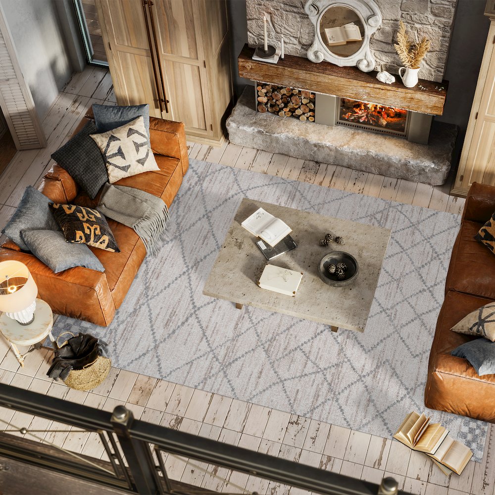 Asilah Moroccan Modern Diamond Area Rug. Picture 5