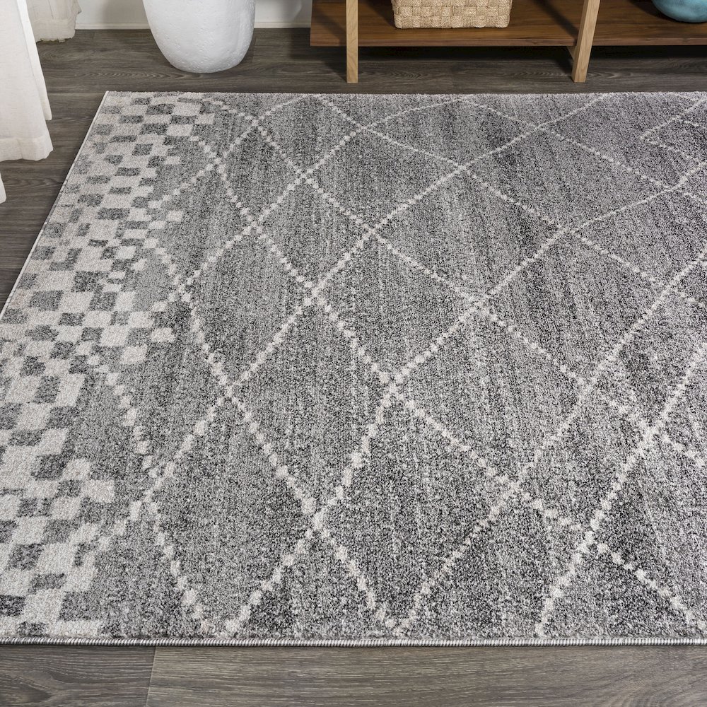 Asilah Moroccan Modern Diamond Area Rug. Picture 3