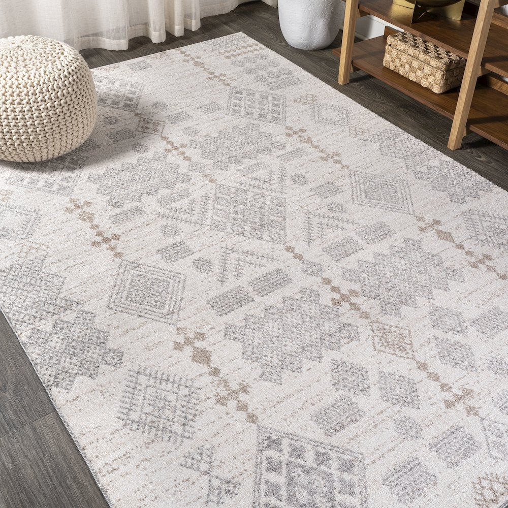 Bhalil Berber Diamond Geometric Area Rug. Picture 4