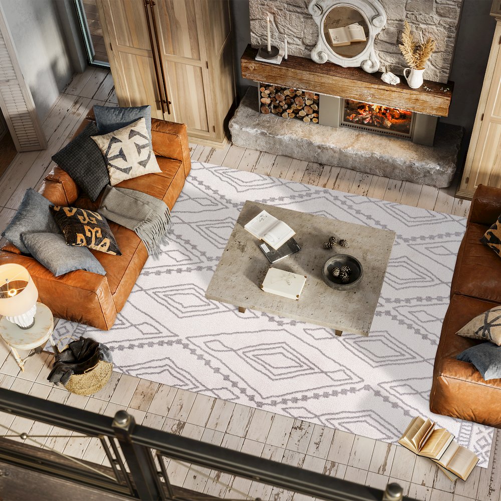 Rih Moroccan Style Diamond Area Rug. Picture 5