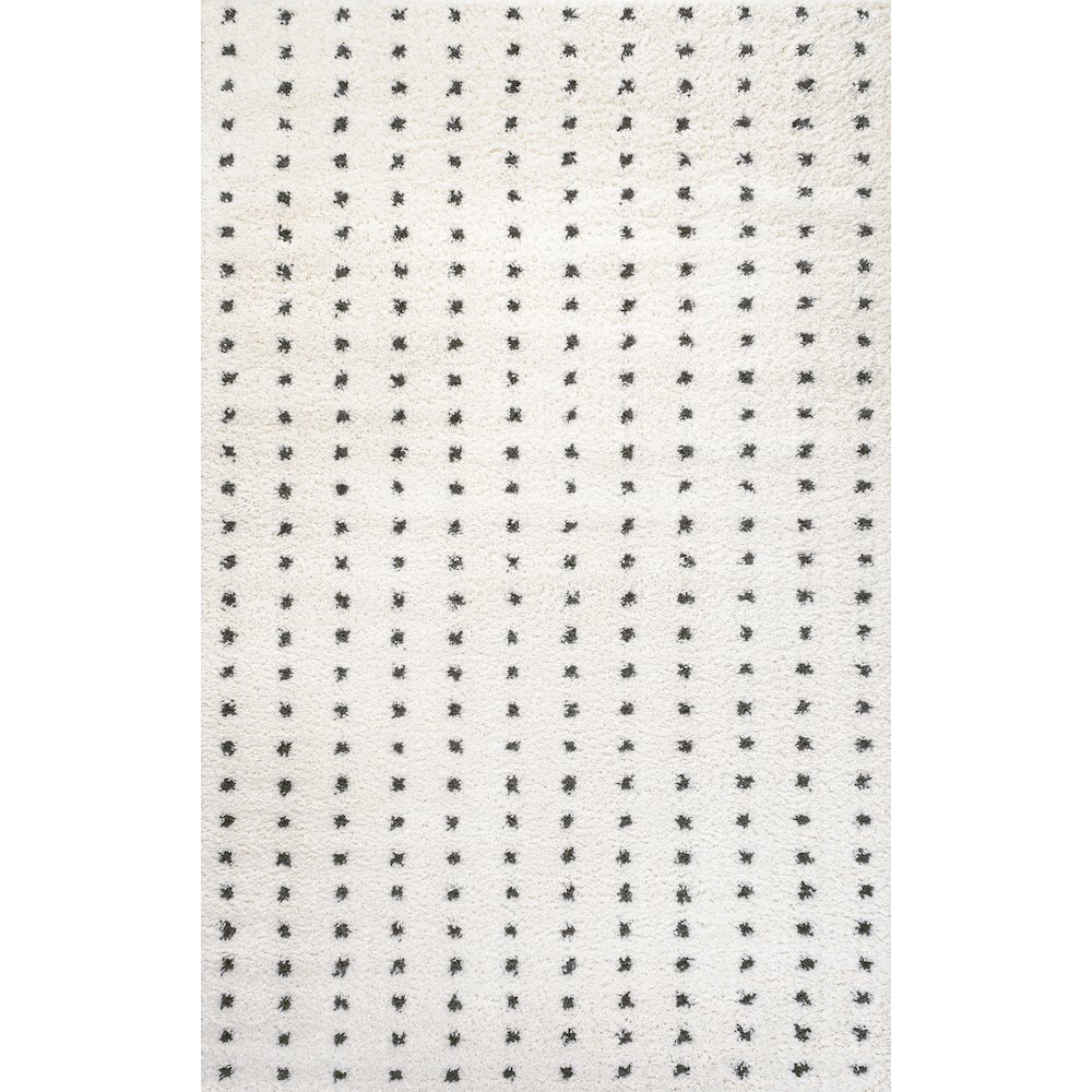 Pele Modern Geometric Dot Shag Area Rug. Picture 1