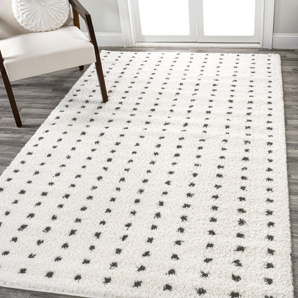 Pele Modern Geometric Dot Shag Area Rug. Picture 2