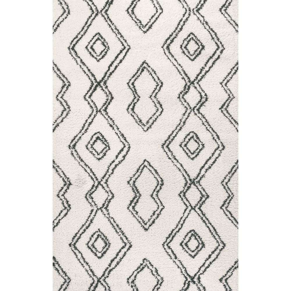 Deia Moroccan Style Diamond Shag Area Rug. Picture 1