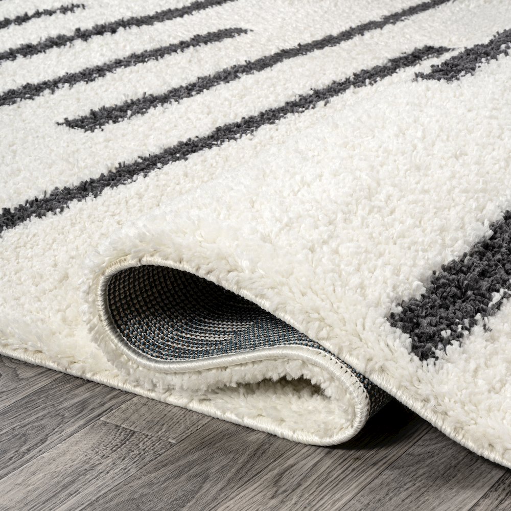 Alaro Berber Stripe Shag Area Rug. Picture 9