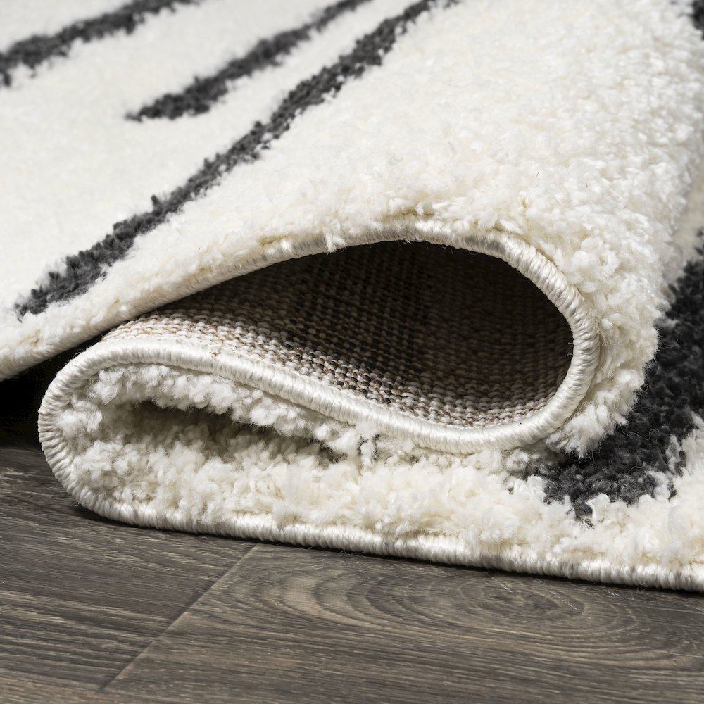 Alaro Berber Stripe Shag Area Rug. Picture 11