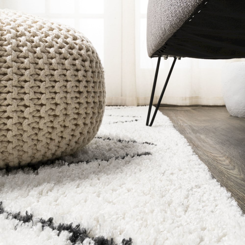 Catala Moroccan Diamond Shag Area Rug. Picture 10