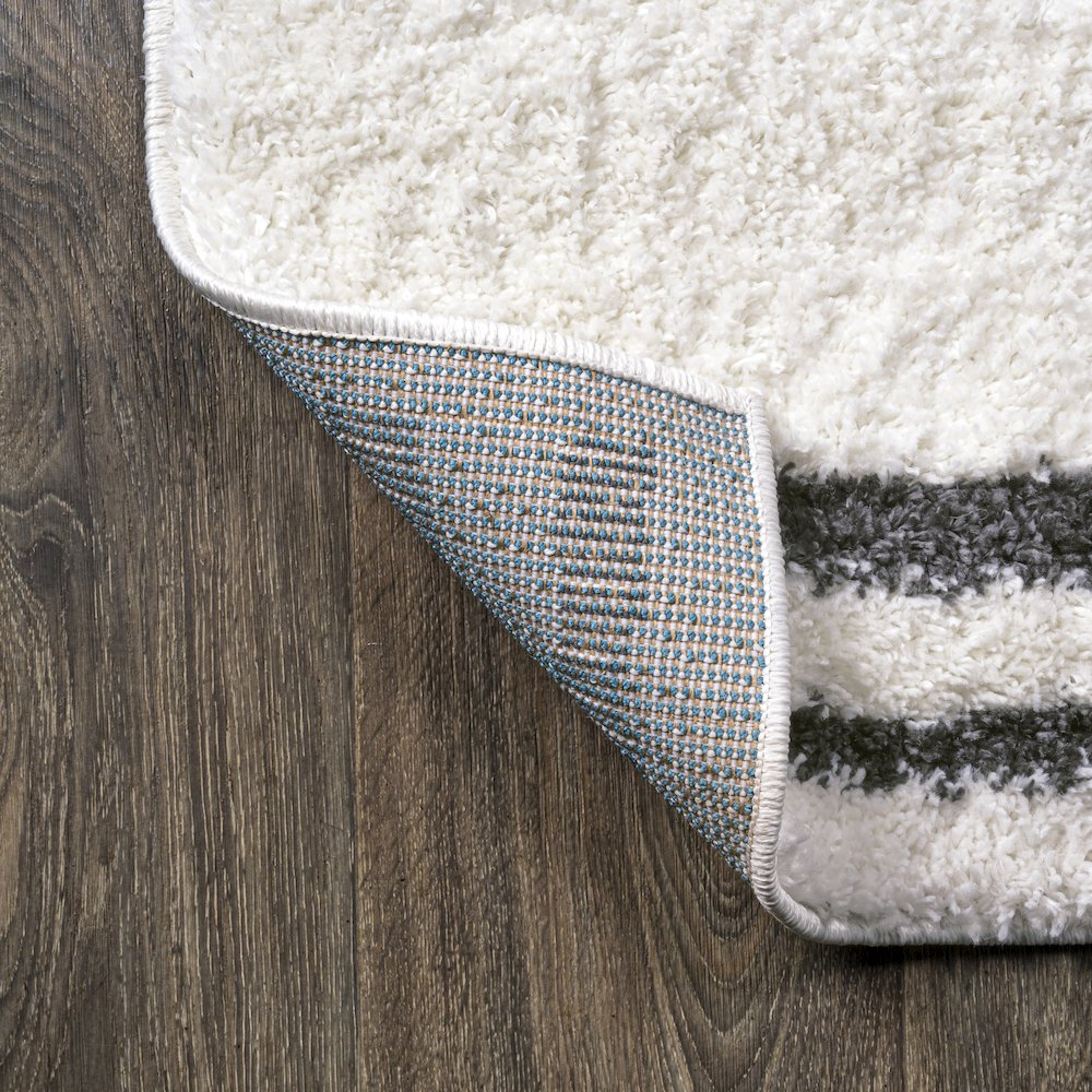 Petra Stripe Geometric Shag Area Rug. Picture 5
