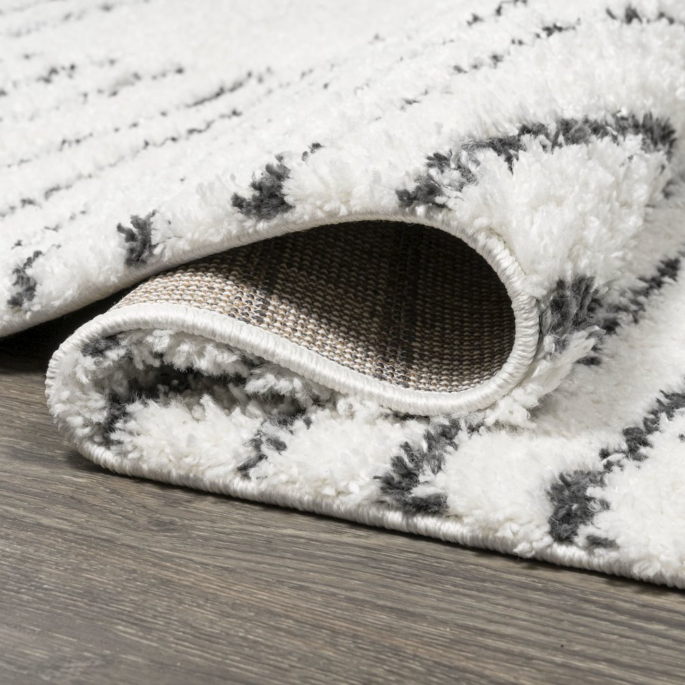 Petra Abstract Stripe Geometric Shag Area Rug. Picture 11