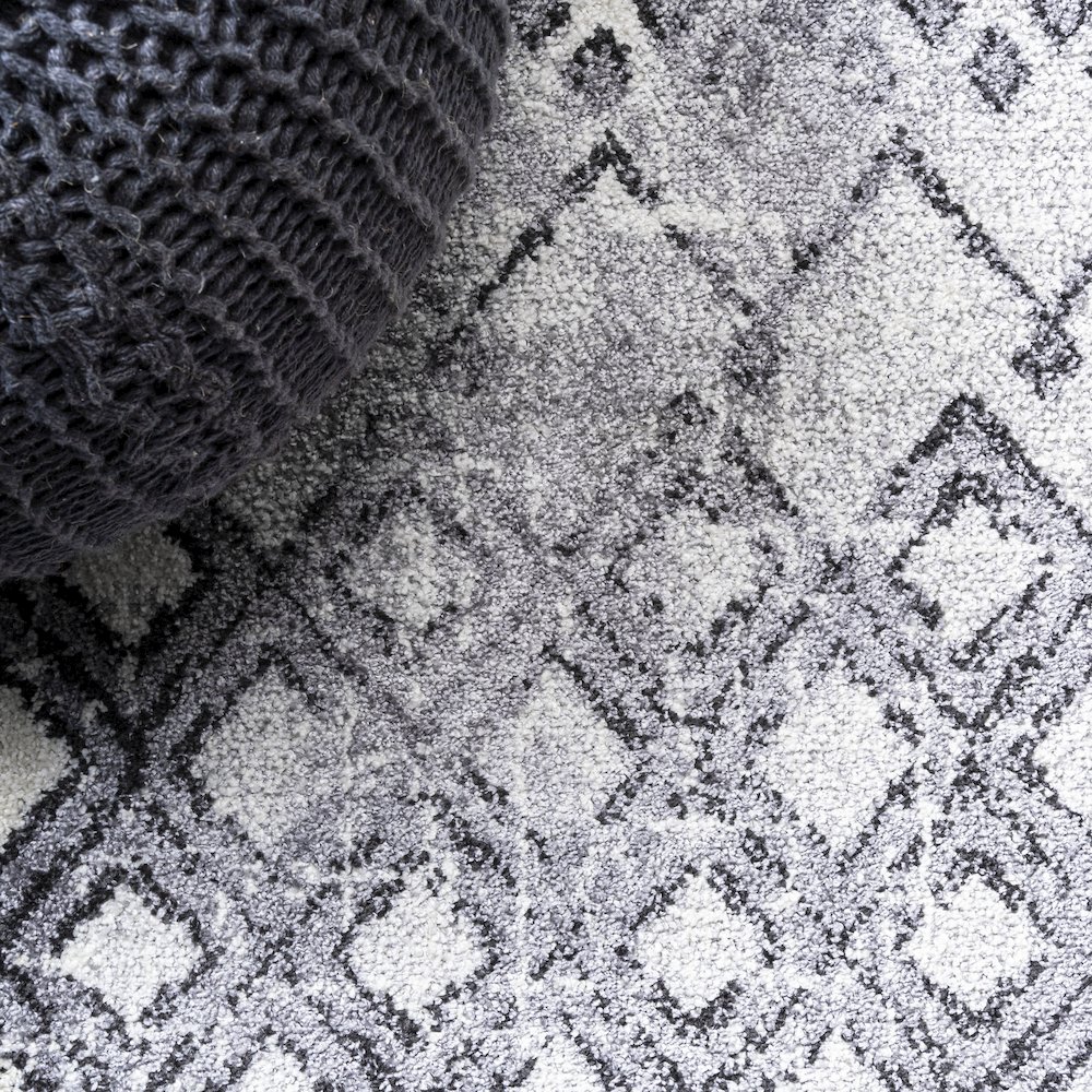 Azmar Moroccan Geometric Distressed Area Rug. Picture 7