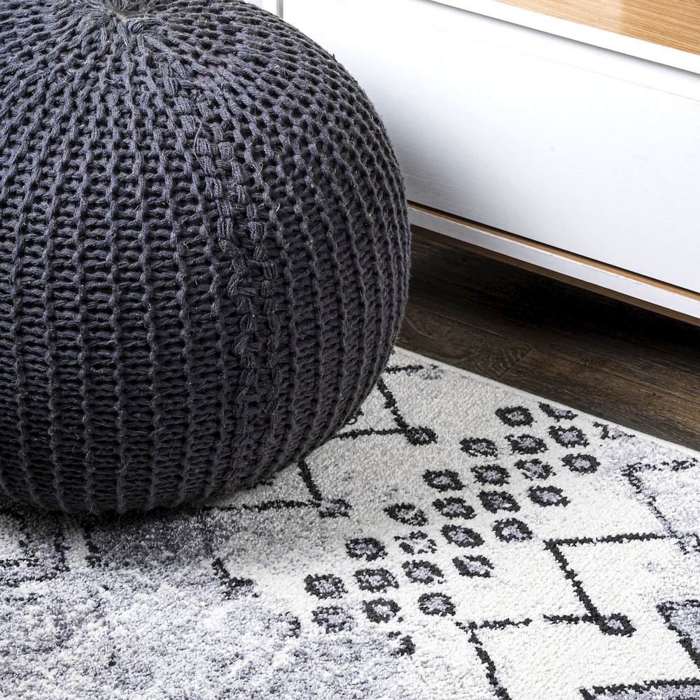 Azmar Moroccan Geometric Distressed Area Rug. Picture 8