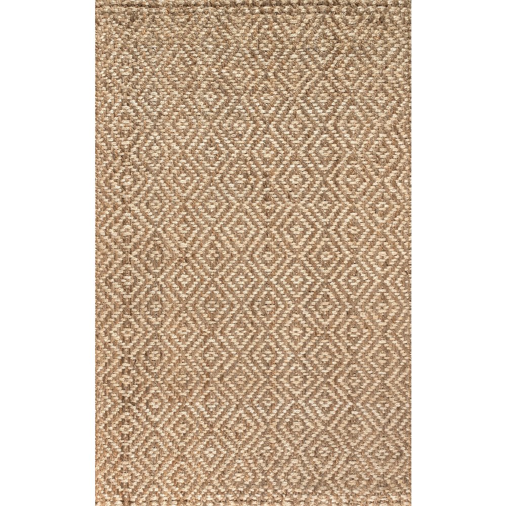 Hira Hand Woven Diamond Chunky Jute Area Rug. Picture 1