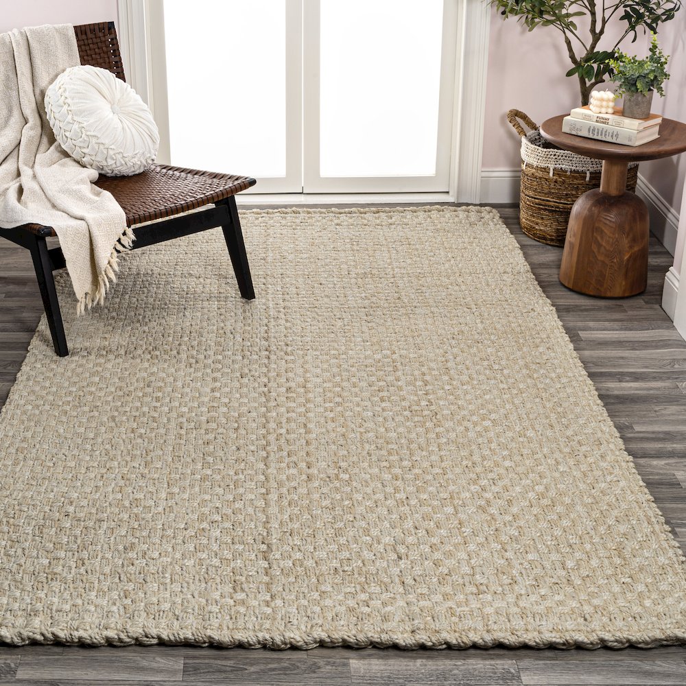 Estera Hand Woven Boucle Chunky Jute Area Rug. Picture 2