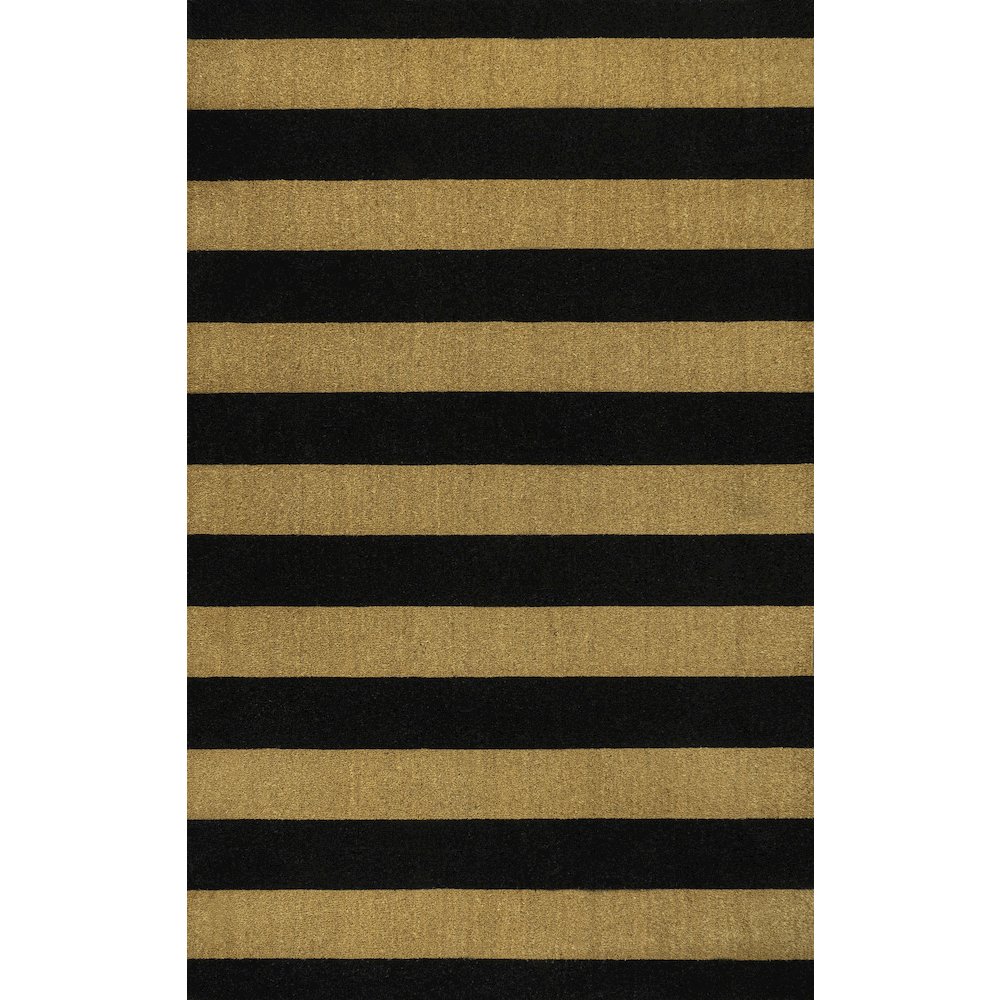 Sutton Coastal Striped Coir Natural/Black 5 ft. x 8 ft. Indoor/Outdoor Area Rug. Picture 1