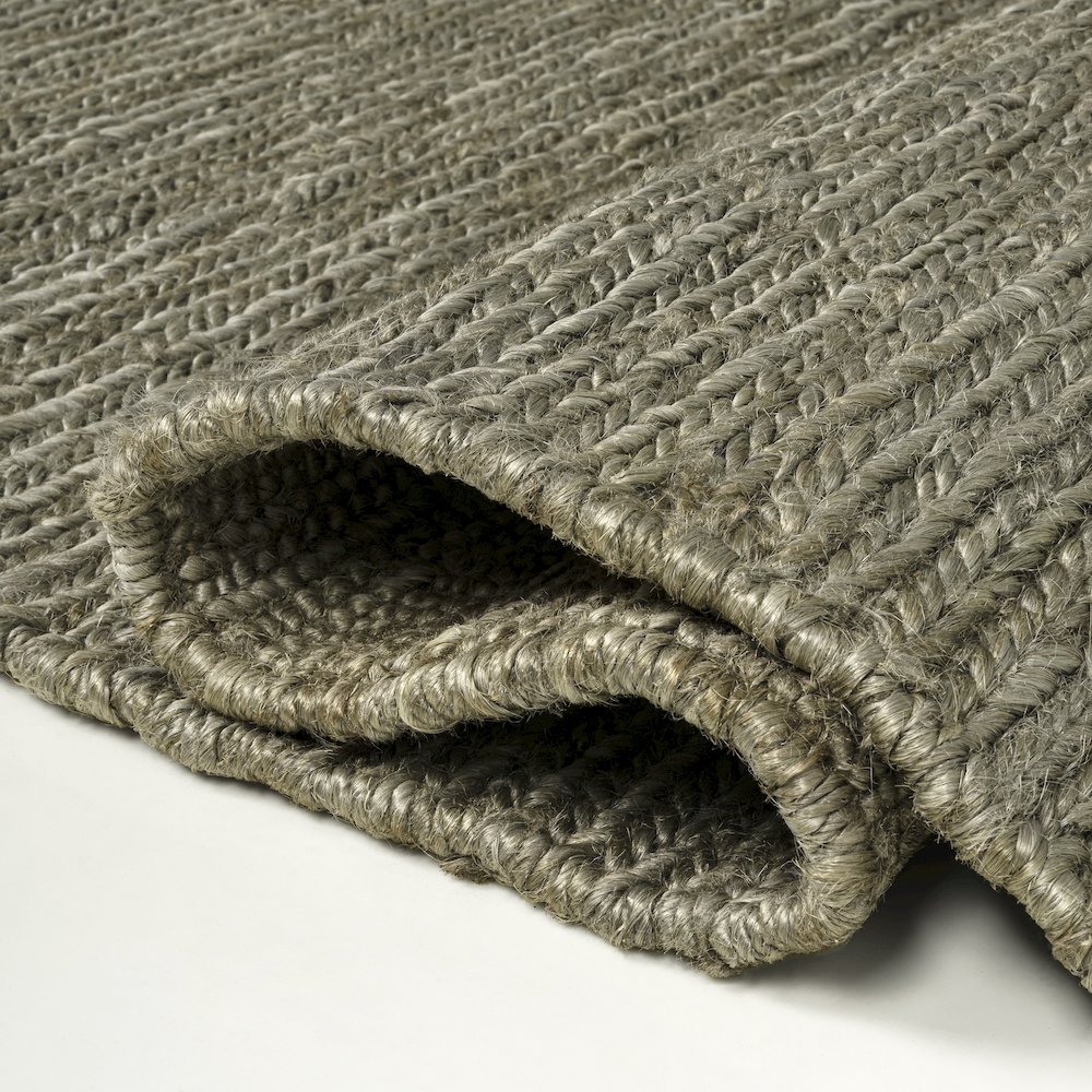 Griffin Rustic Farmhouse Woven Jute Solid Gray 4 ft. x 6 ft. Area Rug. Picture 6