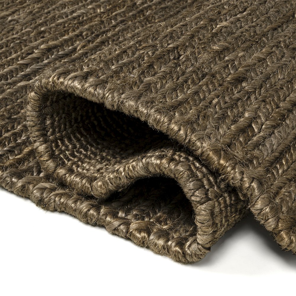 Griffin Rustic Farmhouse Woven Jute Solid Brown 4 ft. x 6 ft. Area Rug. Picture 6