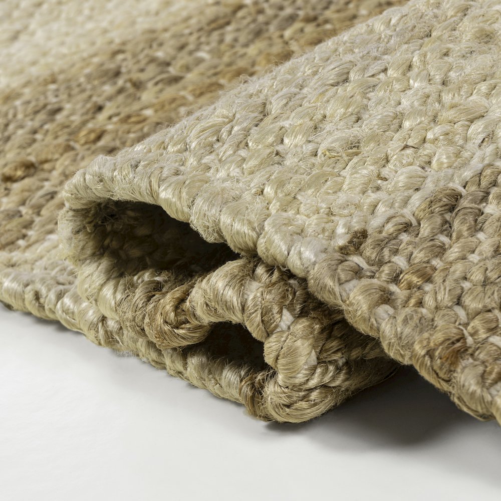 Jayden Rustic Farmhouse Woven Jute Stripe Natural/Bleach 3 ft. x 5 ft. Area Rug. Picture 6