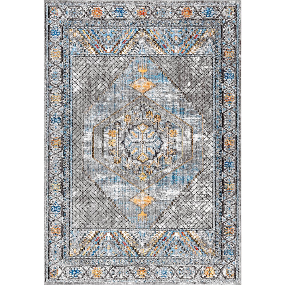 Izmit Geometric Vintage Medallion Area Rug. Picture 1