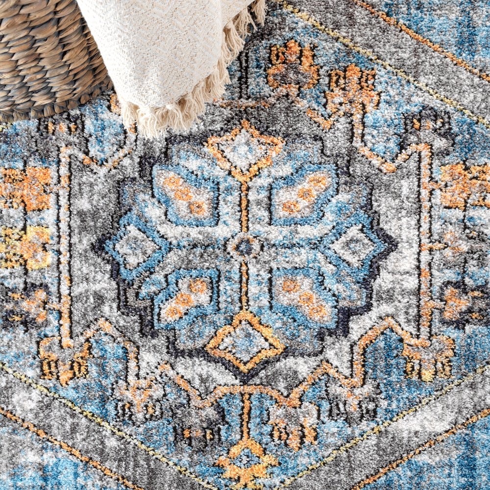 Izmit Geometric Vintage Medallion Area Rug. Picture 6