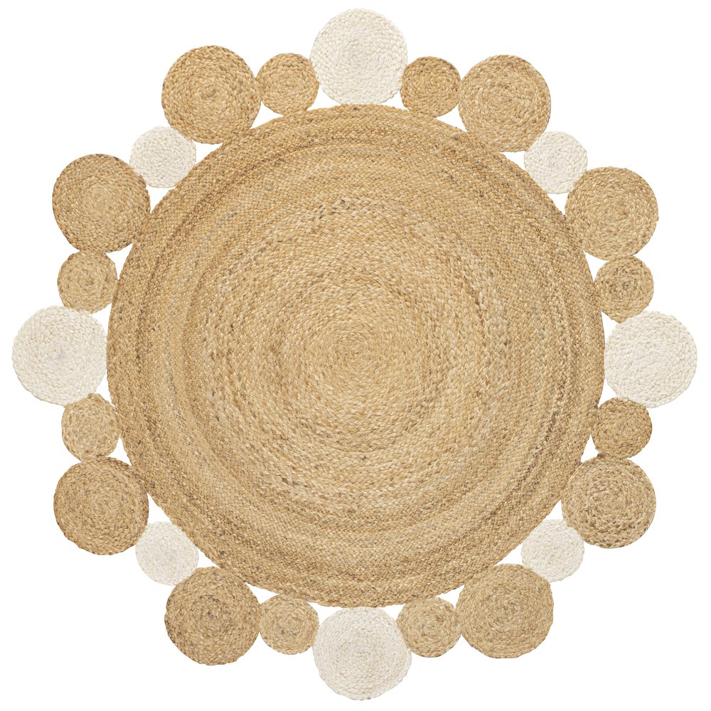 Ayana Two Tone Jute Hippy Circle Area Rug. Picture 1