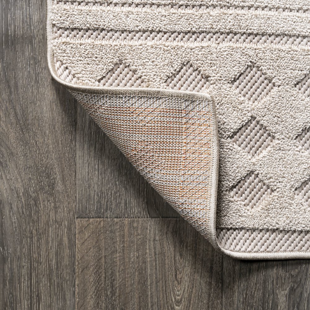 Xlendi High-Low Pile Moroccan Geometric Indoor/Outdoor Area Rug. Picture 9