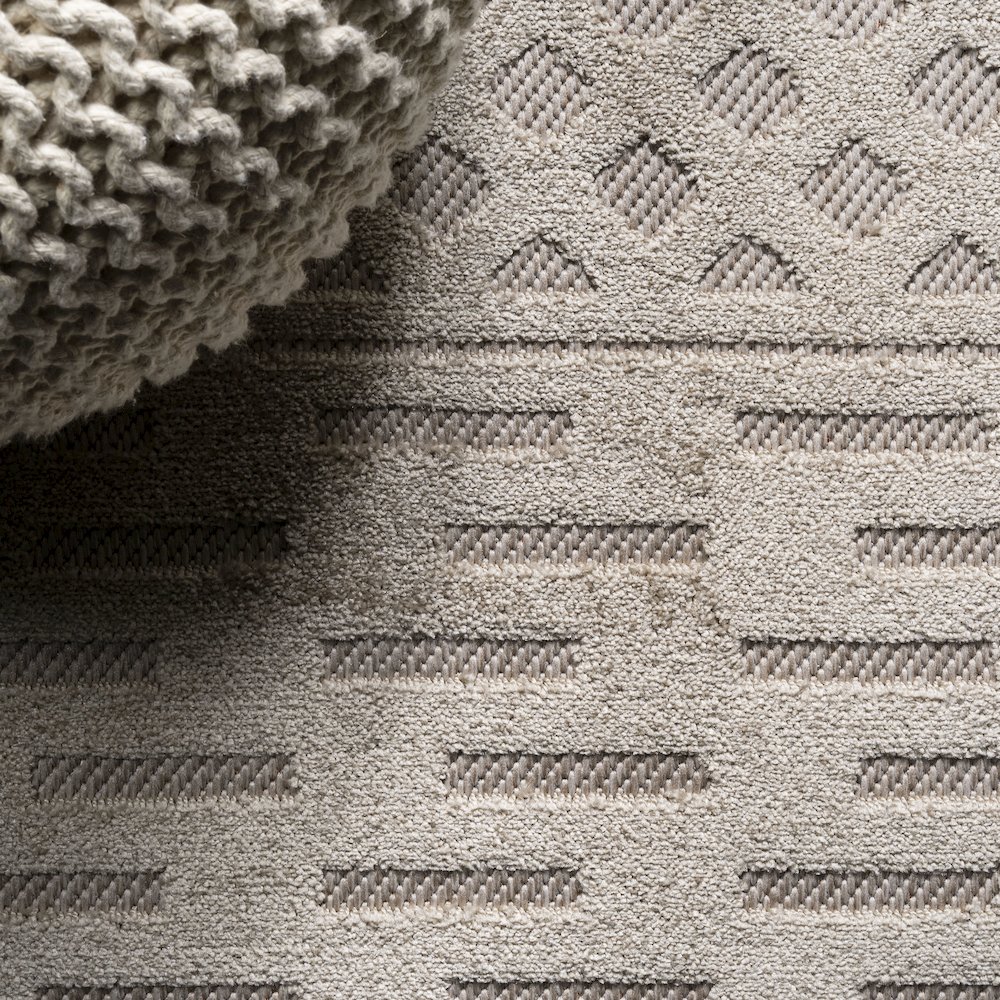 Xlendi High-Low Pile Moroccan Geometric Indoor/Outdoor Area Rug. Picture 10