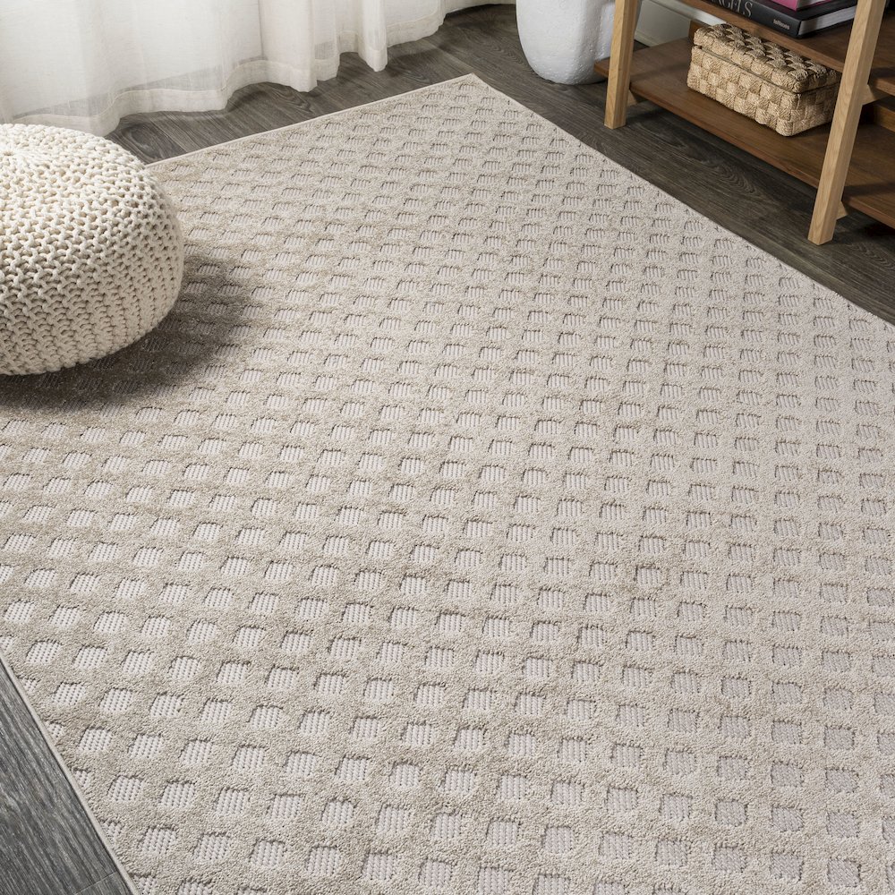 Rabat High-Low Pile Mini Diamond Trellis Area Rug. Picture 4