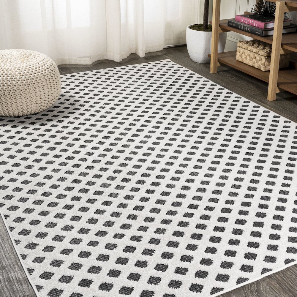 Rabat High-Low Pile Mini Diamond Trellis Area Rug. Picture 2