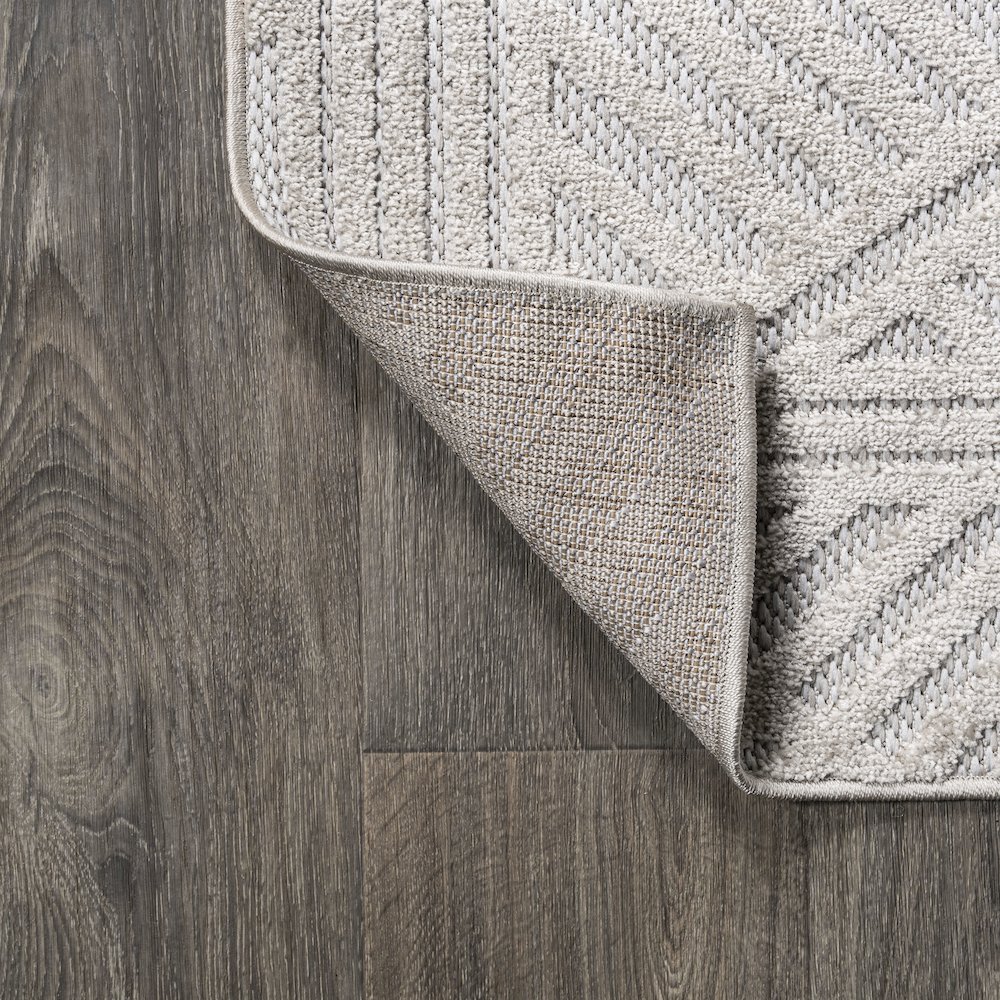 Jordan High-Low Pile Art Deco Geometric Indoor/Outdoor Area Rug. Picture 9