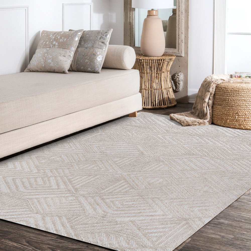Jordan High-Low Pile Art Deco Geometric Indoor/Outdoor Area Rug. Picture 15