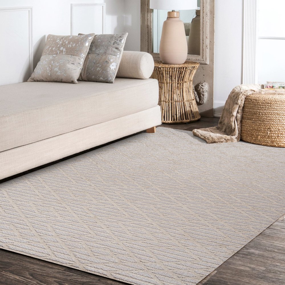 Ararat High-Low Pile Moroccan Diamond Modern Indoor/Outdoor Area Rug. Picture 15