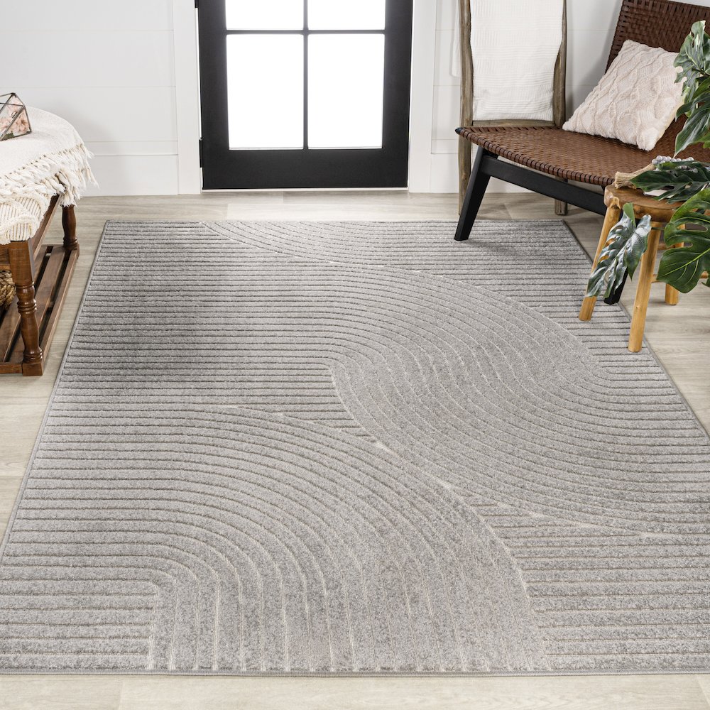 Skagen Minimalist Curve Geometric Area Rug. Picture 4