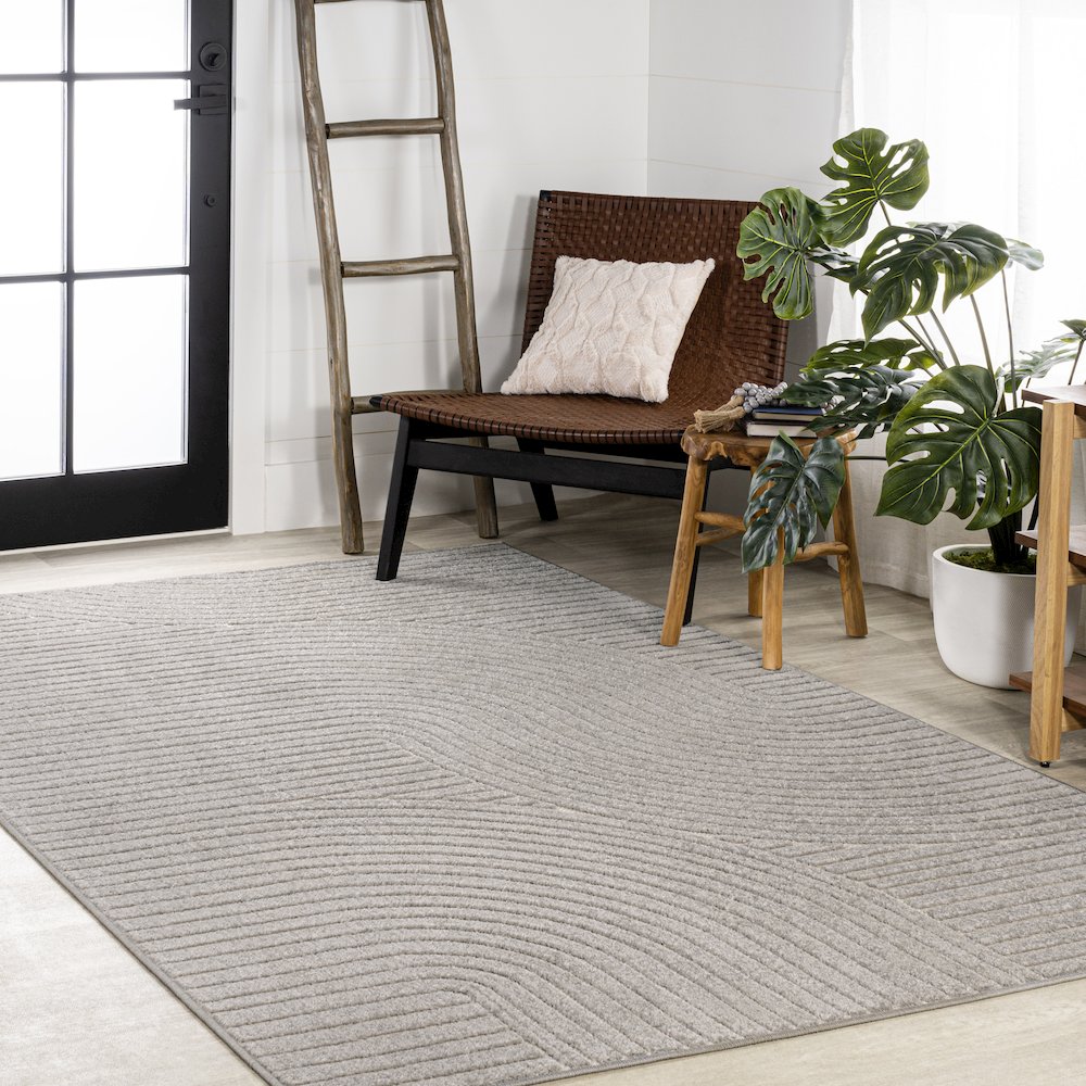 Skagen Minimalist Curve Geometric Area Rug. Picture 5