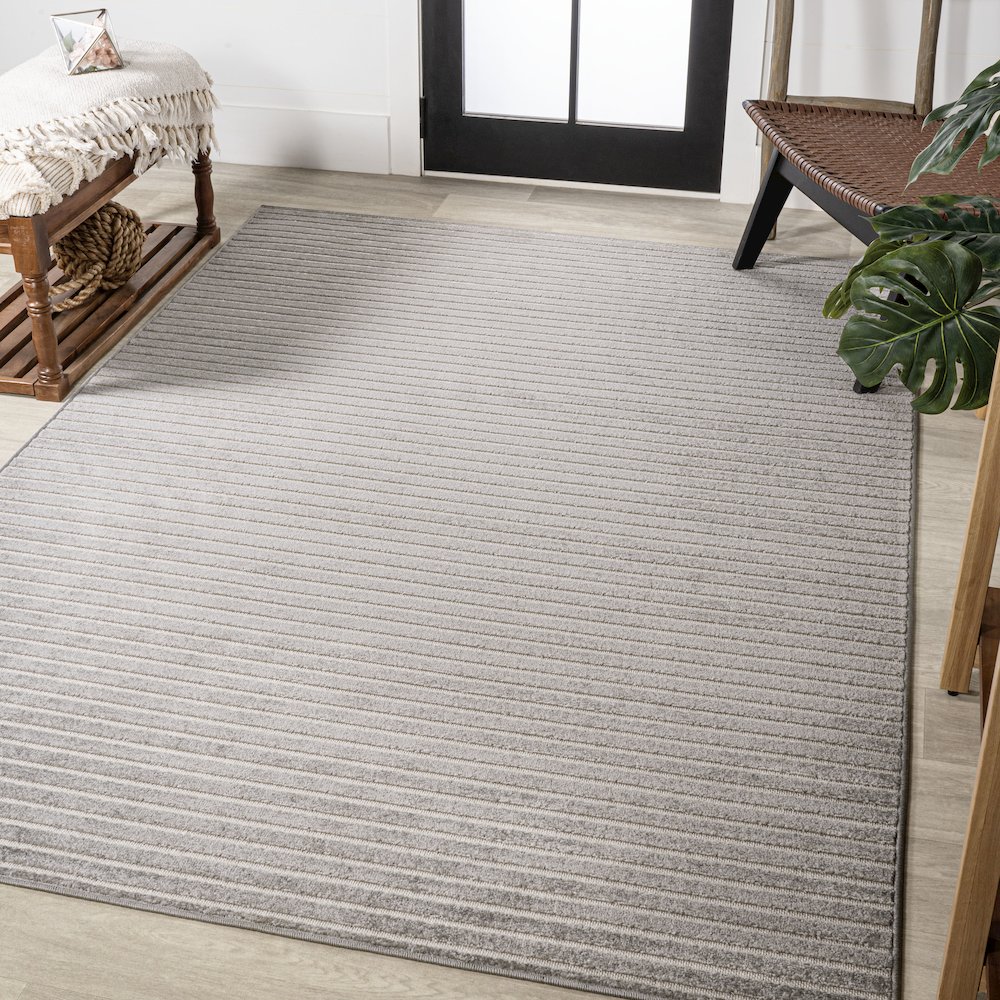 Aarhus Minimalist Scandi Striped Area Rug. Picture 2
