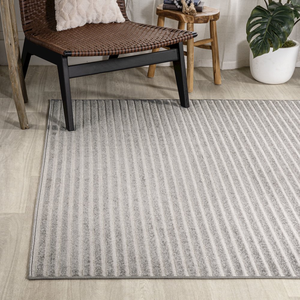 Aarhus Minimalist Scandi Striped Area Rug. Picture 3