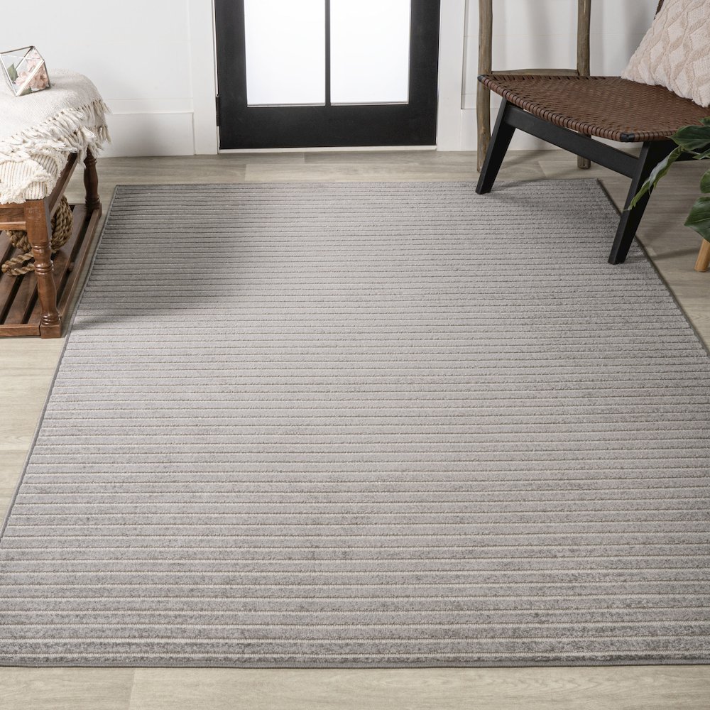 Aarhus Minimalist Scandi Striped Area Rug. Picture 4