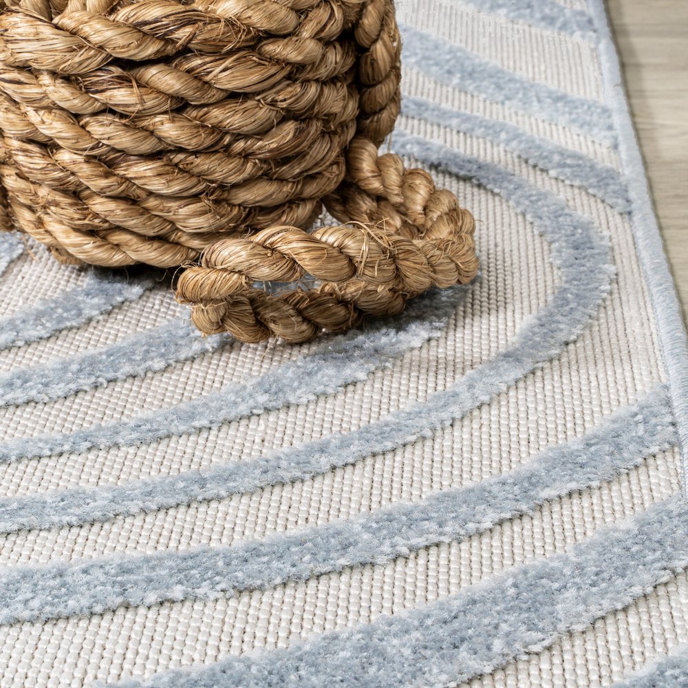Maribo Abstract Groovy Striped Area Rug. Picture 8