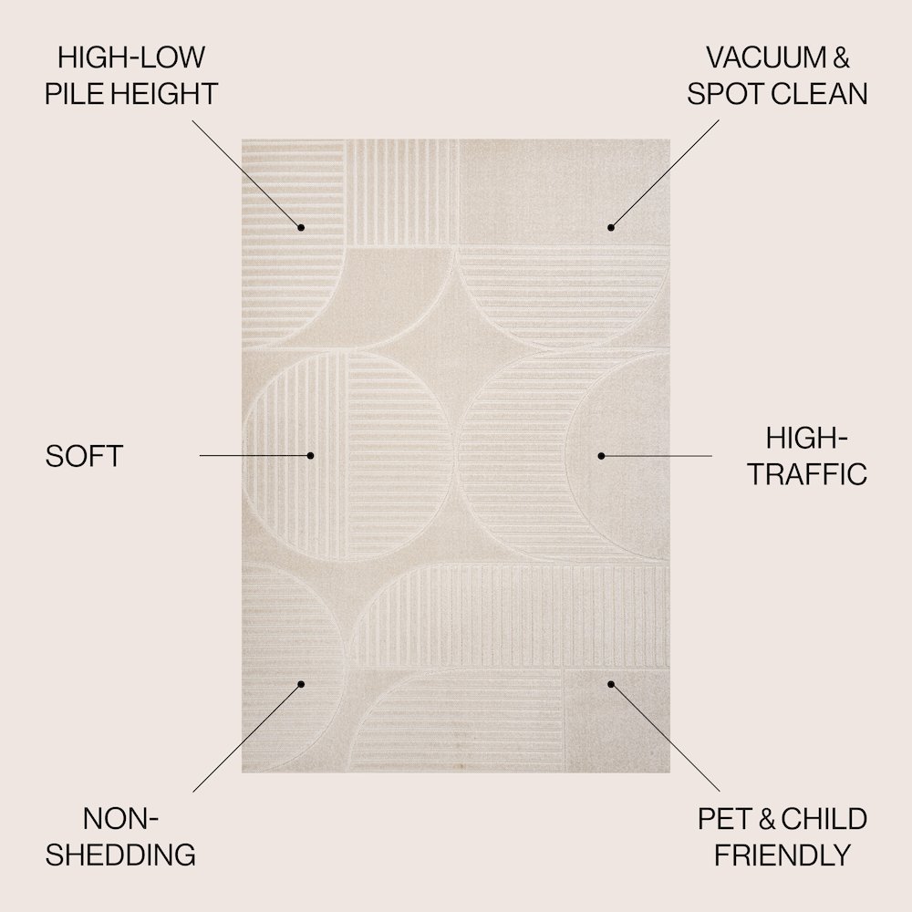 Nordby High-Low Geometric Arch Scandi Striped   Indoor/Outdoor  Rug. Picture 3