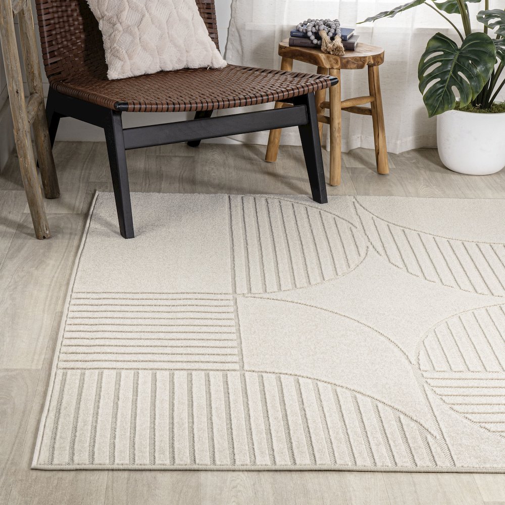 Nordby Geometric Arch Scandi Striped Area Rug. Picture 3