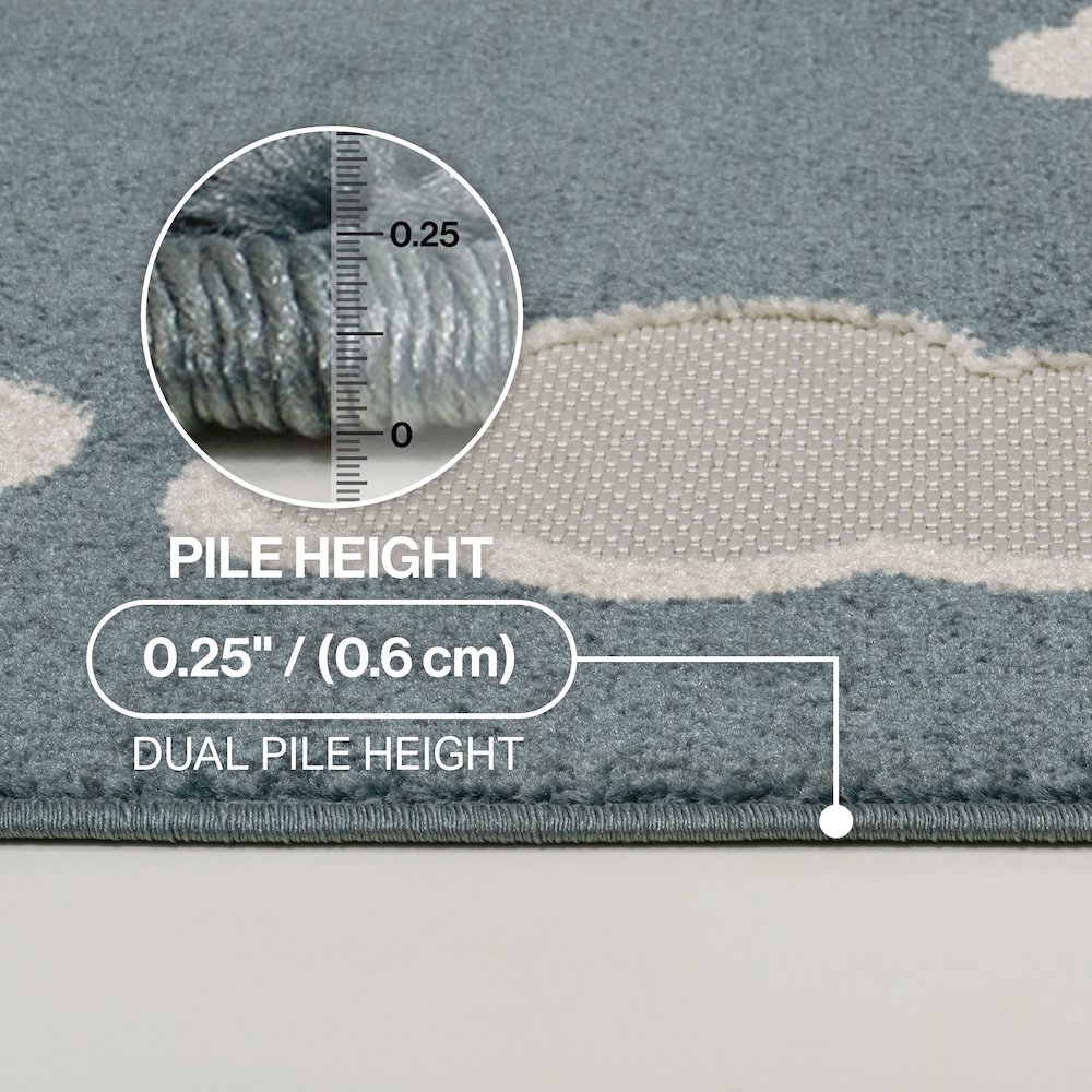 Hedwig High-Low Scandi Dark Blue/Ivory 4 ft. x 6 ft. Indoor/Outdoor Area Rug. Picture 6