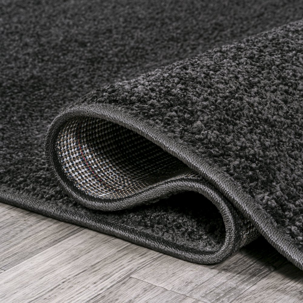 Haze Solid Low Pile Area Rug Black. Picture 9